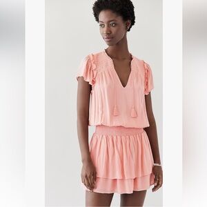 PAIGE Cristina Striped Smocked Tiered Dress